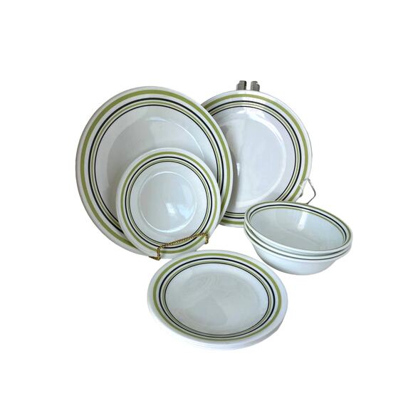 Corelle Garden Sketch Bands by Corning 2 Dinner Plates, 4 B&B Plates, No Bowls - Picture 1 of 6